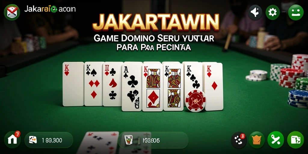Tampilan gameplay seru dari JAKARTAWIN yang menampilkan domino.