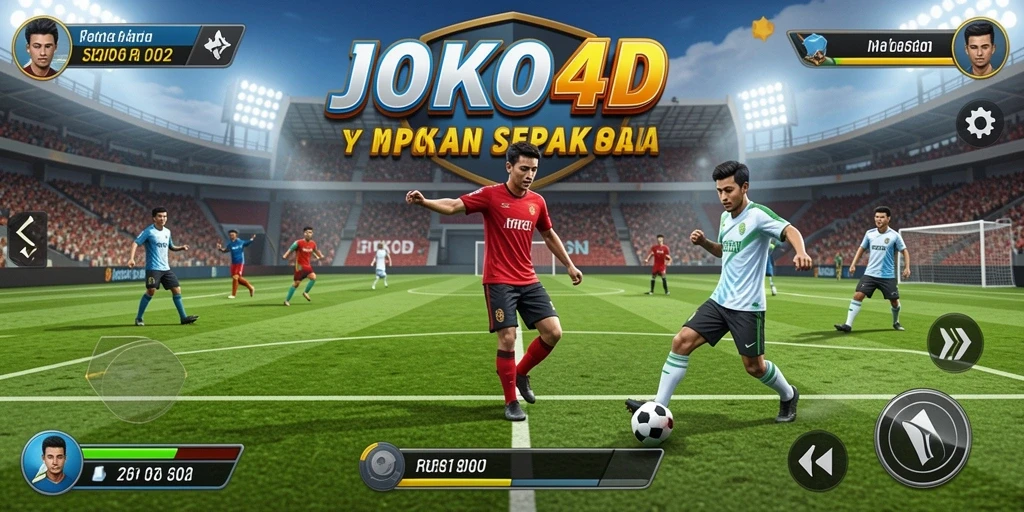 Tampilan gameplay JOKO4D yang mendebarkan dengan aksi sepak bola.