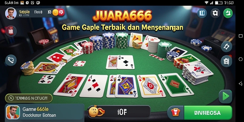 Tampilan gameplay JUARA666 saat bermain Gaple yang menarik.
