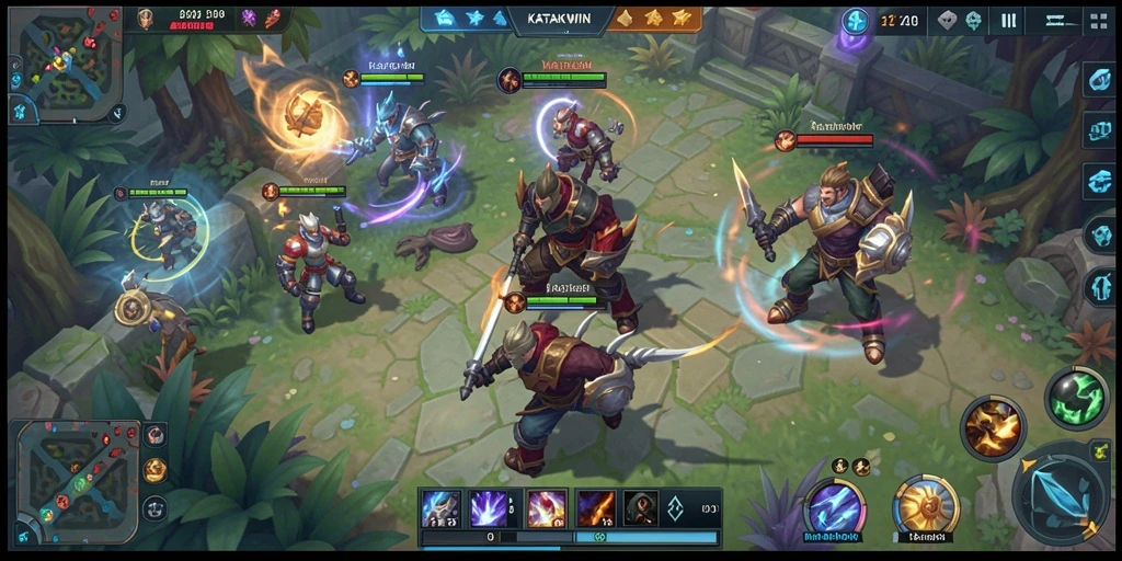 Tampilan gameplay seru KATAKWIN dengan aksi karakter yang dinamis.
