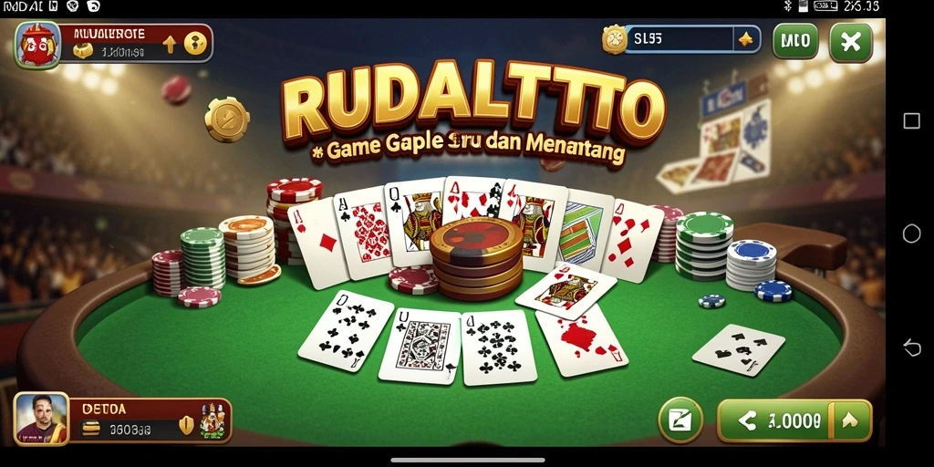 Tangkapan layar utama gameplay Gaple di RUDALTOTO yang menarik dan interaktif.
